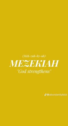 a yellow background with the words mezerah and god's strength