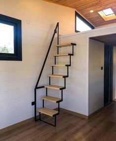 the stairs are made from metal and wood