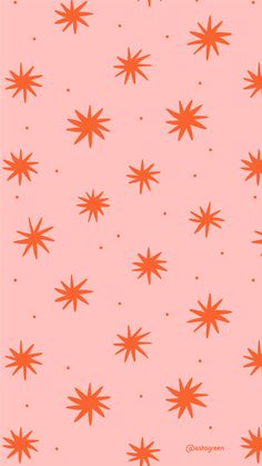 an orange star pattern on a pink background