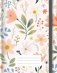 two notebooks with flowers and leaves on them