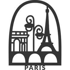 the eiffel tower is shown in this black and white logo, which reads paris