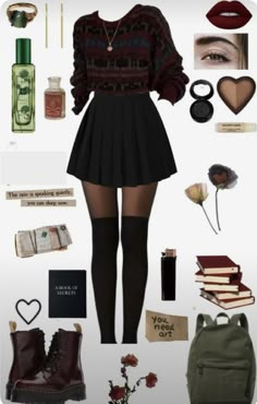 Witchy Librarian Outfits, Highschool Outfits Casual, Instagram Grunge Outfit, Soft Goth Autumn, Witch Aesthetic Fashion Plus Size, Dark Academia Meets Boho, Casual Witch Outfit Ideas, Dark Hipster Outfits, Dark Autumn Outfits Casual