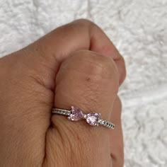 Brand New Pink Bow Ring Sterling Silver Bow Ring, Dainty Ring, Ring Sterling Silver, Pink Bow, Womens Jewelry Rings, Christmas List, Silver 925, Jewelry Inspiration, Sterling Silver Rings