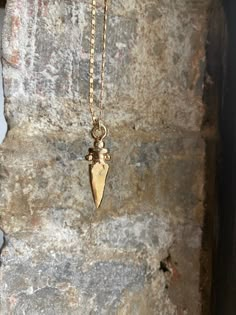 Dagger Necklace — Heron and Lamb Dagger Necklace, Interlocking Design, Crescent Earrings, Urn Jewelry, Anchor Chain, Unusual Jewelry, Cremation Jewelry, Brass Gold, Fantasy Jewelry