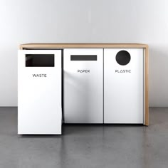 Recycle Interior, Office Bin, Garbage Recycling, Waste Recycling, Trash Containers, Bench Diy