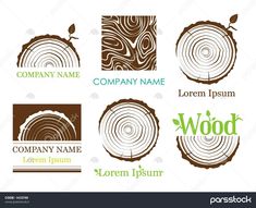 tree rings with different logos on them for company identity or logo design, suitable to be used in various projects