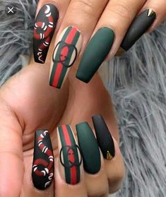 Graduation Nails, Coffin Shape Nails, Nails Polish, Luxury Nails, Coffin Nails Designs, Bling Nails, Dope Nails, Nail Shapes