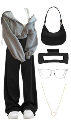 Y2k Winter Outfits Aesthetic, Baggy Sweatpants Outfit, College Outfits Casual, Fall Skirt, Clothes Fall, Fall Cardigan, Cardigan Outfit, Baggy Sweatpants, Grunge Outfit