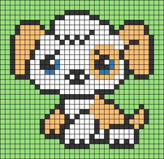 a cross stitch pattern with a dog on it