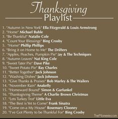 the thanksgiving playlist is shown here