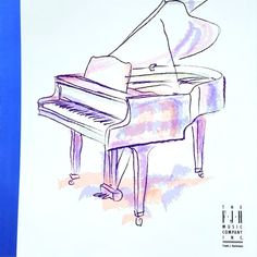 a drawing of a grand piano