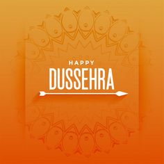 happy dussehria with fish on orange background