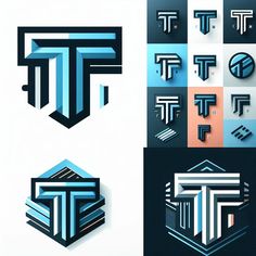 the letters t and f are made up of overlapping shapes