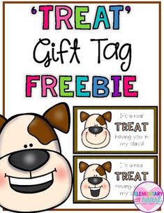 a dog themed treat gift tag for freebie