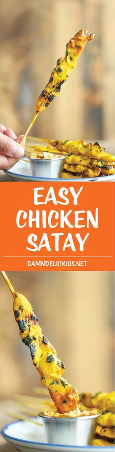 the easy chicken satay recipe is ready to be eaten