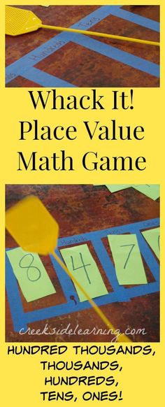 a poster with the words, what's it place value math game written on it