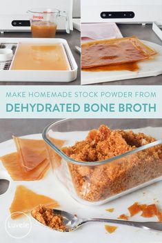 how to make homemade stock powder from dehydrated bone broth in the microwave