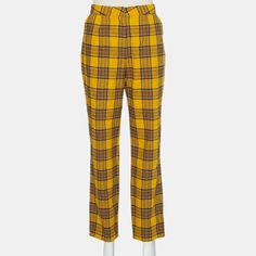 These Yellow Slim Trousers From Lpa Are Effortlessly Chic And Project An Urbane Look They Are Made From Quality Fabric And Feature A Plaid Pattern Throughout. They Come Equipped With A Zip Fastening And Will Seamlessly Assist You In Making Your Everyday Looks Stand Out. Slim Trousers, Mustard Yellow, Plaid Pattern, Everyday Look, Pant Jumpsuit, Quality Fabric, Mustard, Pants For Women, Trousers