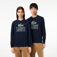 A lesson in sweatshirt design from Lacoste, sportswear creators since 1933. Made from cotton fleece for comfort, with a large contrasting print featuring our signature crocodile for added reptile style. Plus a subtle logo on the back. Lacoste Sweatshirt, Sweatshirt Vintage, Blue Sweatshirt, Branded Sweatshirts, Hem Style, Cotton Fleece, Sweatshirt Designs, Vintage Sweatshirt, Printed Sweatshirts