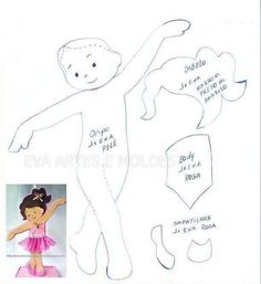 the paper doll is cut out and ready to be made into a child's dance costume