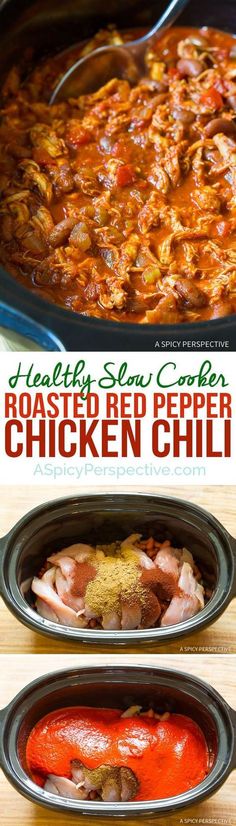 this slow cooker roast beef pepper chicken chili is the perfect way to use up leftover shredded meat