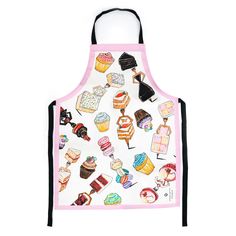 an apron with different types of cakes on it