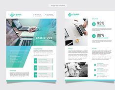 two fold up brochure templates with business images