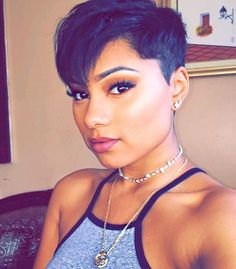 Sassy Hair, Hairstyle Gallery, Short Natural Hair Styles, Pixie Hairstyles, Short Hairstyles For Women, Pixie Haircut, Pixie Cut, Black Women Hairstyles, Summer Hairstyles