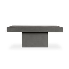 a concrete table with a rectangular top and two square bases on each side, in grey