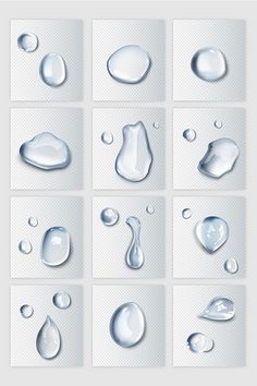 water drops collection on white background - kosten stock - graffikts und bilder