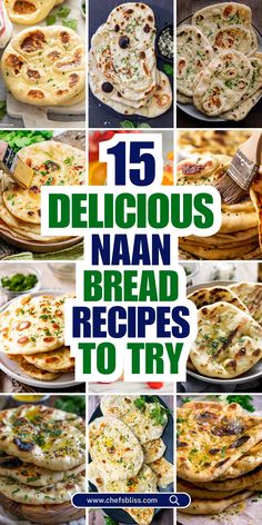 Naan bread is a soft, pillowy flatbread that’s a staple in many cuisines, especially Indian and Middle Eastern. With its buttery texture and slightly smoky flavor, it pairs wonderfully with curries, grilled meats, and even as a wrap for your favorite fillings. This collection of 15+ naan bread recipes will inspire you to create a variety of delicious naan variations. Whether you're looking for a traditional recipe, a gluten-free option, or a creative twist with garlic, cheese, or herbs, there's a recipe here for everyone. Middle Eastern Flatbread, Mini Naan Recipes, Naan Bread Recipes Ideas, Recipe With Naan, Naan Bread Ideas, Naan Bread Recipes, Coconut Naan, Lavash Bread Recipe