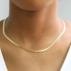 Happiness: Gold Herringbone Necklace by taudrey Gold Herringbone Necklace, Beautiful Beaded Necklaces, Herringbone Necklace, Classic Gold, Gold Filled Chain, Staple Pieces, Chain Styles, Gold Pendant, Herringbone