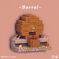 an animal made out of blocks with the words barrel on it's face and chest