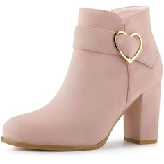 Winter Shoes For Women Work, Shoes For Women Heels, Cute Shoes Boots, Ankle Heel Boots, Wrap Around Heels, Thick Heel Boots, Block High Heels, Dust Pink, Chunky Ankle Boots