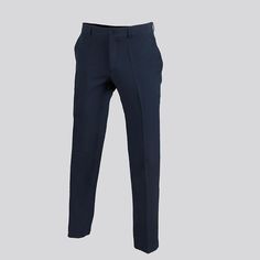 Regular fit men's pants with a zipper and button, belt loops, two French pockets on the sides and one with a buttonhole on the back. Classic model WITHOUT STAPLES, made of 100% STRETCH Polyester. Ideal for waiters' uniforms in hotels and restaurants, reception, office, transport or trade.  Front button and zipper. 2 French pockets on the sides and 1 on the back. Loops at the waist. Length approx.: 110 cm. Fasten H2: semi-adjusted.      MEASUREMENT (cm) 36 38 40 42 44 46 48 50 52 54 56 58 60   WA Reception Office, Black Men Suits, Employee Uniform, Beauty Tunics, Ladies Blazer, Mens Parka, Classic Pants, Blue Trousers, Suit Trousers