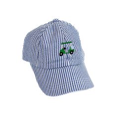 Wee Ones Denim Embroidered Seersucker Ball Cap - Golf Cart Boys Denim, Kids Denim, Family Outing, Fun Loving, Cool Hats, Golf Cart, Golf Carts, Stitch Design, Ball Cap