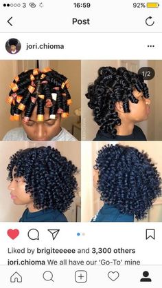 Flexirods On Natural Hair, Natural Hair Perm Rods, Rod Set On Natural Hair, Natural Hair Pictures, Cabello Afro Natural, Long To Short Hair, Pelo Afro