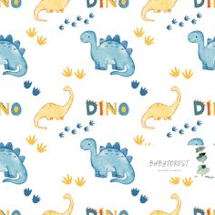 a pattern with dinosaurs and letters that say dino