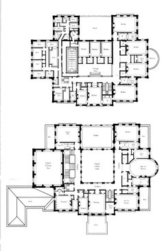 the floor plan for an old house with two levels and three rooms, including one bedroom