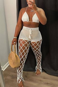 Crochet Outfit, Crochet Outfits, Mode Crochet, Crochet Swimwear, Two Piece Pants Set, Jumpsuit Outfit, Crochet Fashion Patterns, Outfit Trends, Patchwork Designs