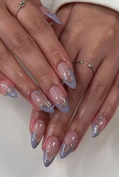 Chrome Nails Designs, Classy Acrylic Nails, Fire Nails, Dream Nails, Funky Nails, Pretty Acrylic Nails, Chic Nails, Short Acrylic Nails