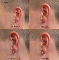 four different views of a man's ear