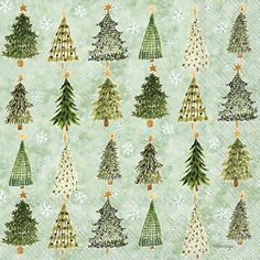 christmas trees on green paper napkins