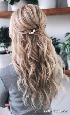 Partial Updo, Rustic Wedding Hairstyles, Boho Hairstyle, Half Up Half Down Hairstyles, Elegant Wedding Hair, Wedding Hair Ideas