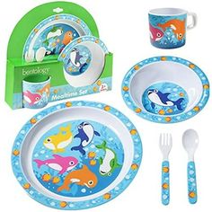 children's dinnerware set with fish design