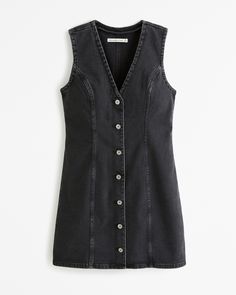 Our new vest mini dress in our soft denim fabric, featuring fully functional button-through front and v-neckline. Denim Dress Outfit, Country Dresses, Pinterest Closet, Midi Shirt Dress, Outfit Inspo Fall, Dress Outfit, Denim Vest, Denim Fabric