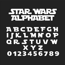 the font and numbers for star wars alphabets are shown in white on a black background