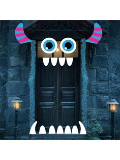 an image of a monster door decoration