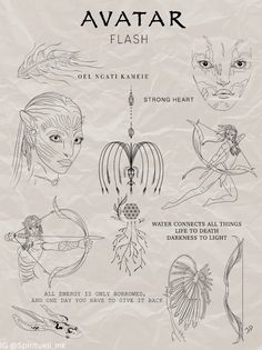 an image of avatars and their meanings in the form of drawings on wax paper