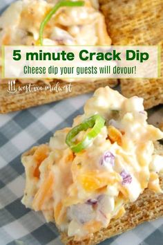 This 5 minute crack dip comes together in 5 minutes and is perfect for serving with crackers.  Ideal for pool side snacking, game day snacking or just to serve with cocktails! #dip #cheesespread #cheesedip #crackdip Cold Dip Recipes, Dip Easy, Appetizers Easy Finger Food, Lake Food Ideas, Best Appetizer Recipes, Mini Sandwiches, Finger Foods Easy, Dip Recipes Easy, Snack Dip